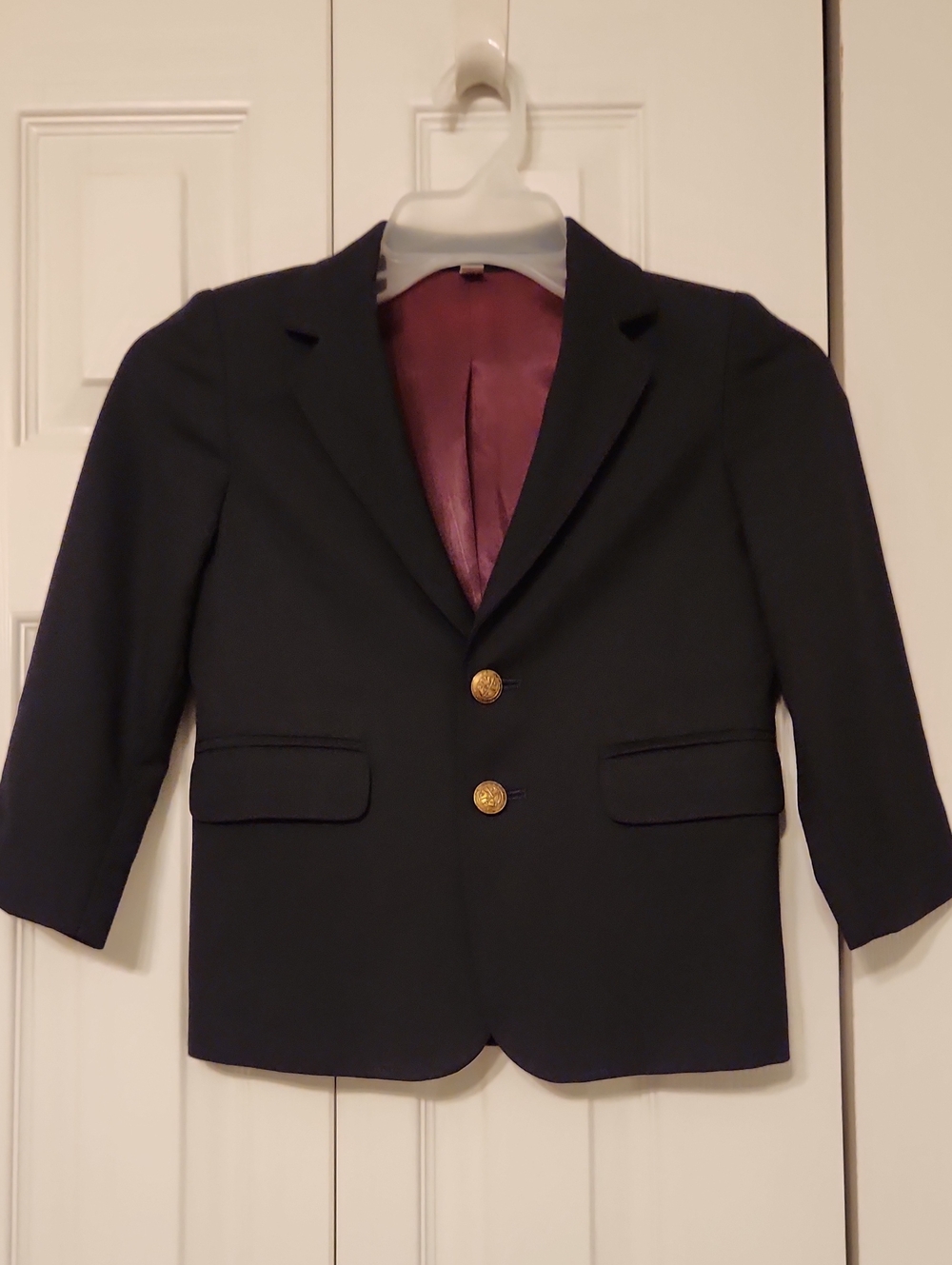 Talbots Kids 100% Wool Blazer With Gold Buttons and Maroon Lining